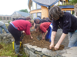 building cob by hand